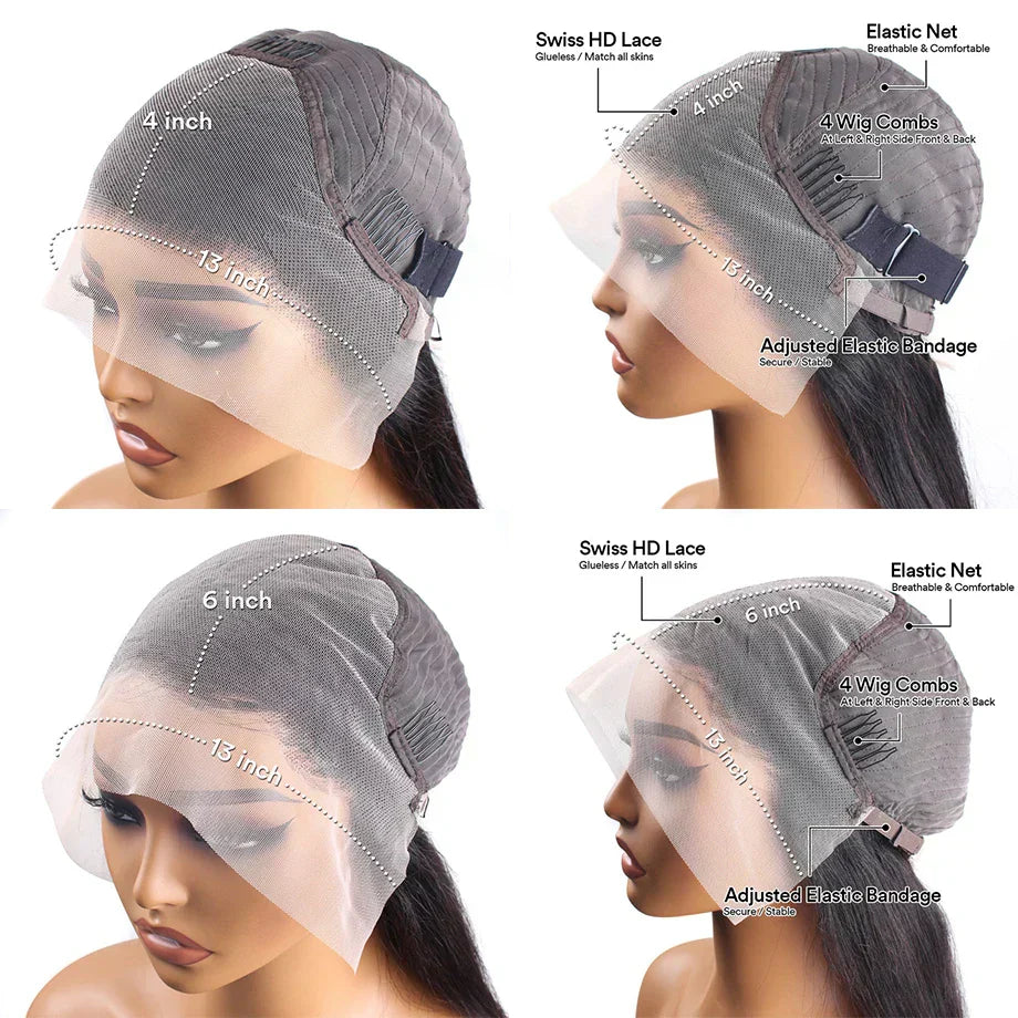 Burgundy Hd Lace Frontal Human Hair Curly Wigs